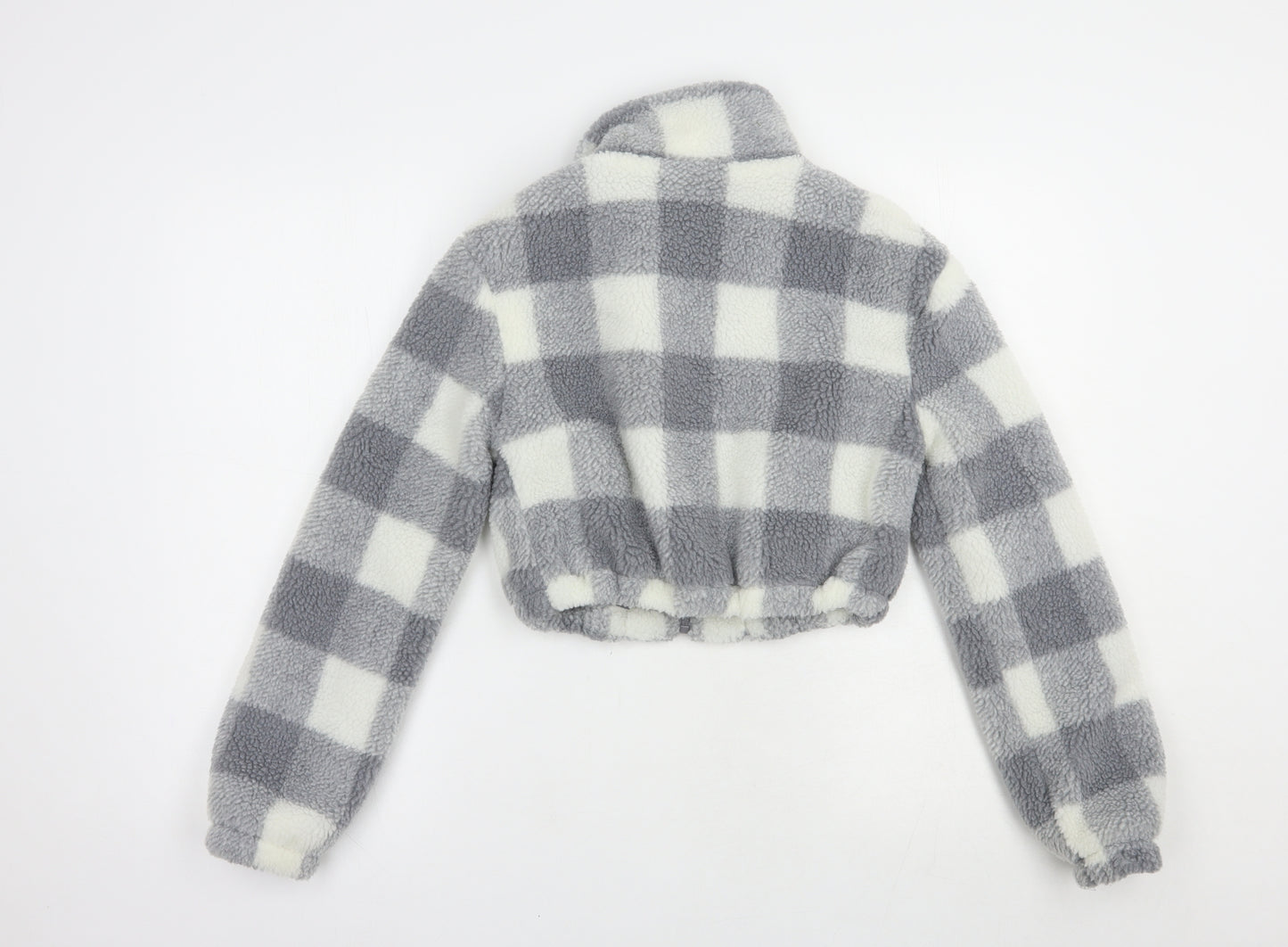 New Look Girls Grey Check  Bomber Jacket Jacket Size 10-11 Years  Zip