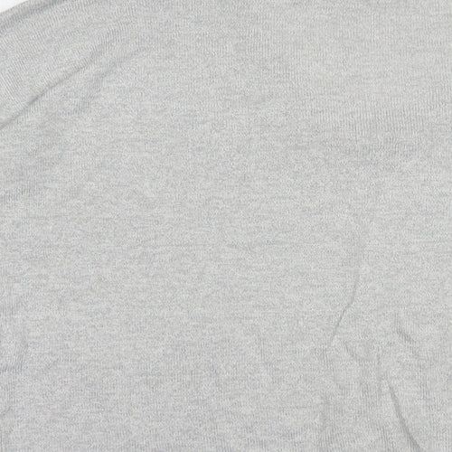 VERO MODA Womens Grey V-Neck  Polyester Pullover Jumper Size S