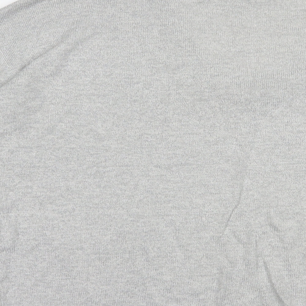 VERO MODA Womens Grey V-Neck  Polyester Pullover Jumper Size S