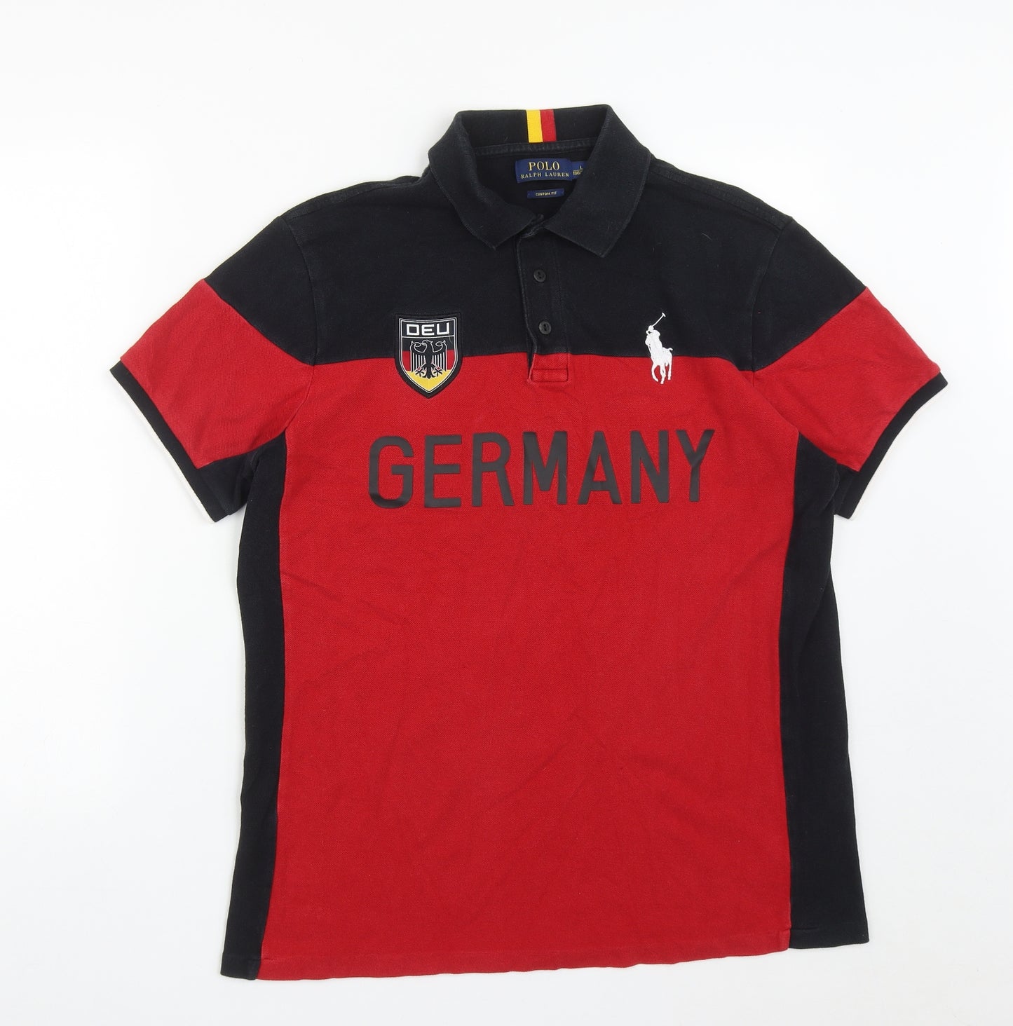 Ralph Lauren Mens Red  Cotton  Polo Size L Collared  - Deli Germany