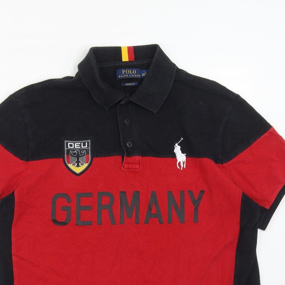 Ralph Lauren Mens Red  Cotton  Polo Size L Collared  - Deli Germany