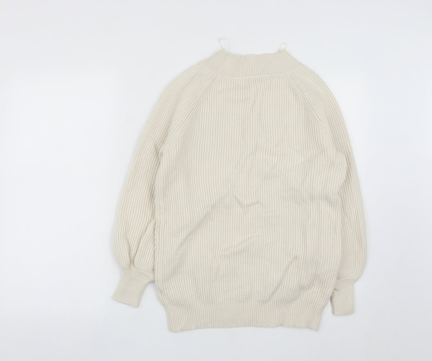 NEXT Womens White V-Neck  Viscose Pullover Jumper Size S