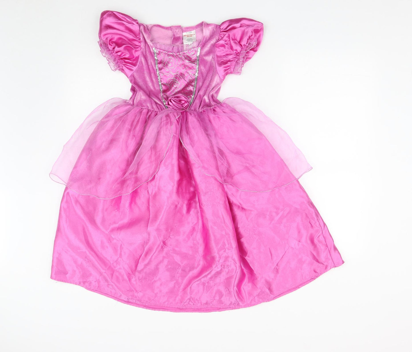 Matalan Girls Pink  Polyester Ball Gown  Size 6-7 Years  Round Neck Hook & Loop - princess fancy dress