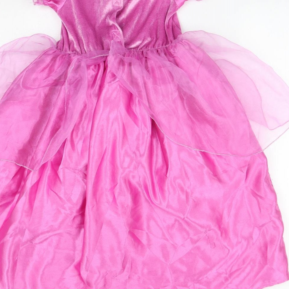 Matalan Girls Pink  Polyester Ball Gown  Size 6-7 Years  Round Neck Hook & Loop - princess fancy dress