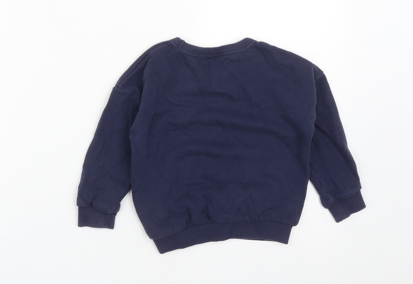 TU Boys Blue  Cotton Pullover Sweatshirt Size 2 Years   - Dinosaur Christmas Jumper