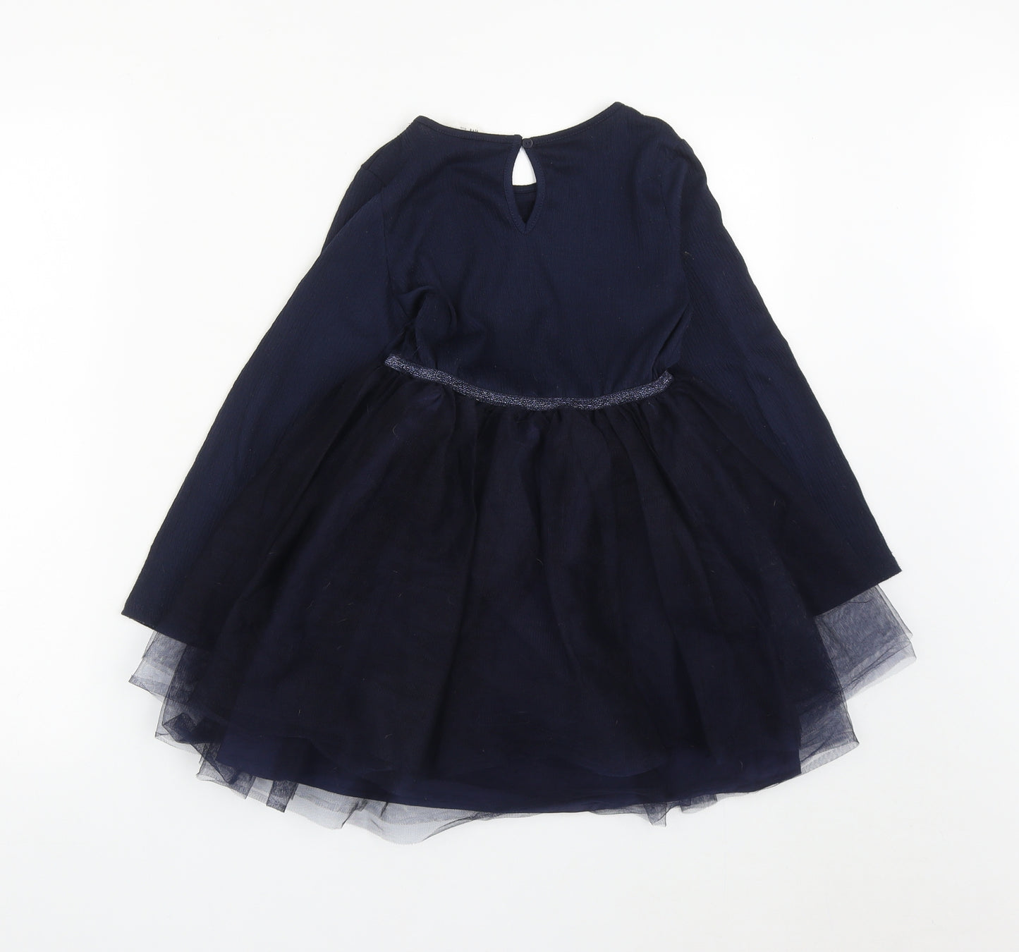 H&M Girls Blue  Polyester Tutu Dress  Size 6 Years  Round Neck Button - Size 6-8