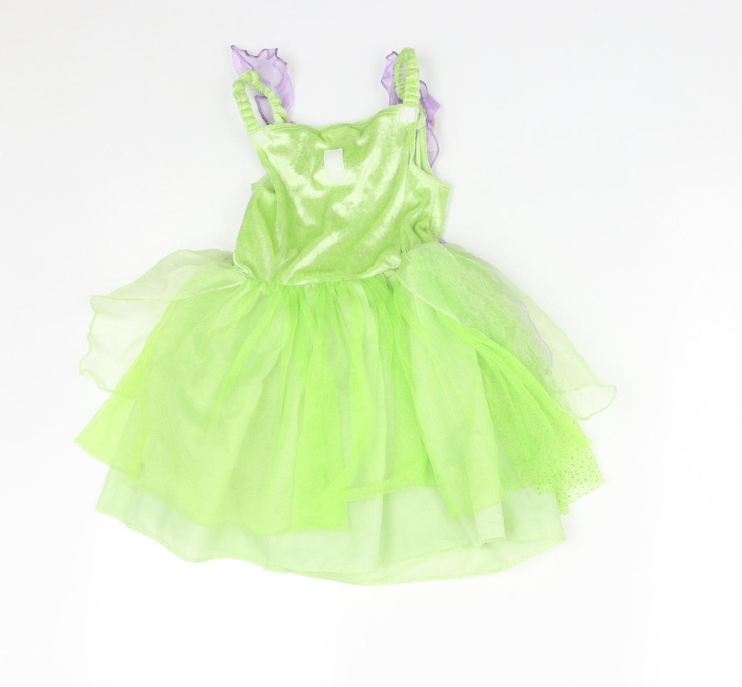 Disney Girls Green  Polyester Tutu Dress  Size 3-4 Years  Square Neck  - tinkerbell fancy dress