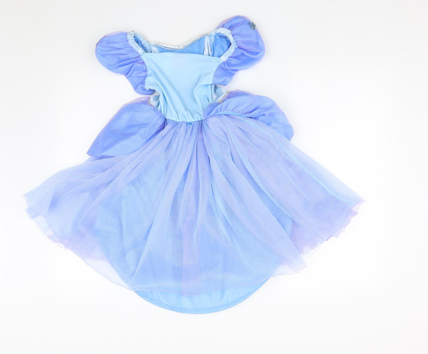 Disney Girls Blue  Polyester Ball Gown  Size 3-4 Years  Square Neck  - Cinderella  Fancy dress