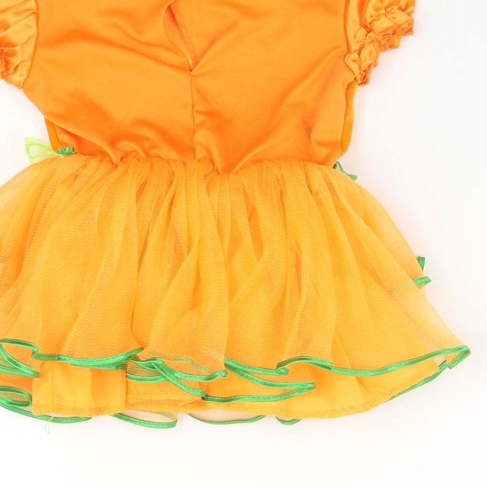 Halloween scream Girls Orange  Polyester Tutu Dress  Size 18-24 Months  Roll Neck Hook & Loop - Halloween Fancy Dress