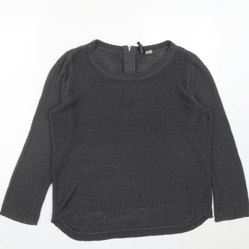 H&M Womens Grey Round Neck  Acrylic Pullover Jumper Size M