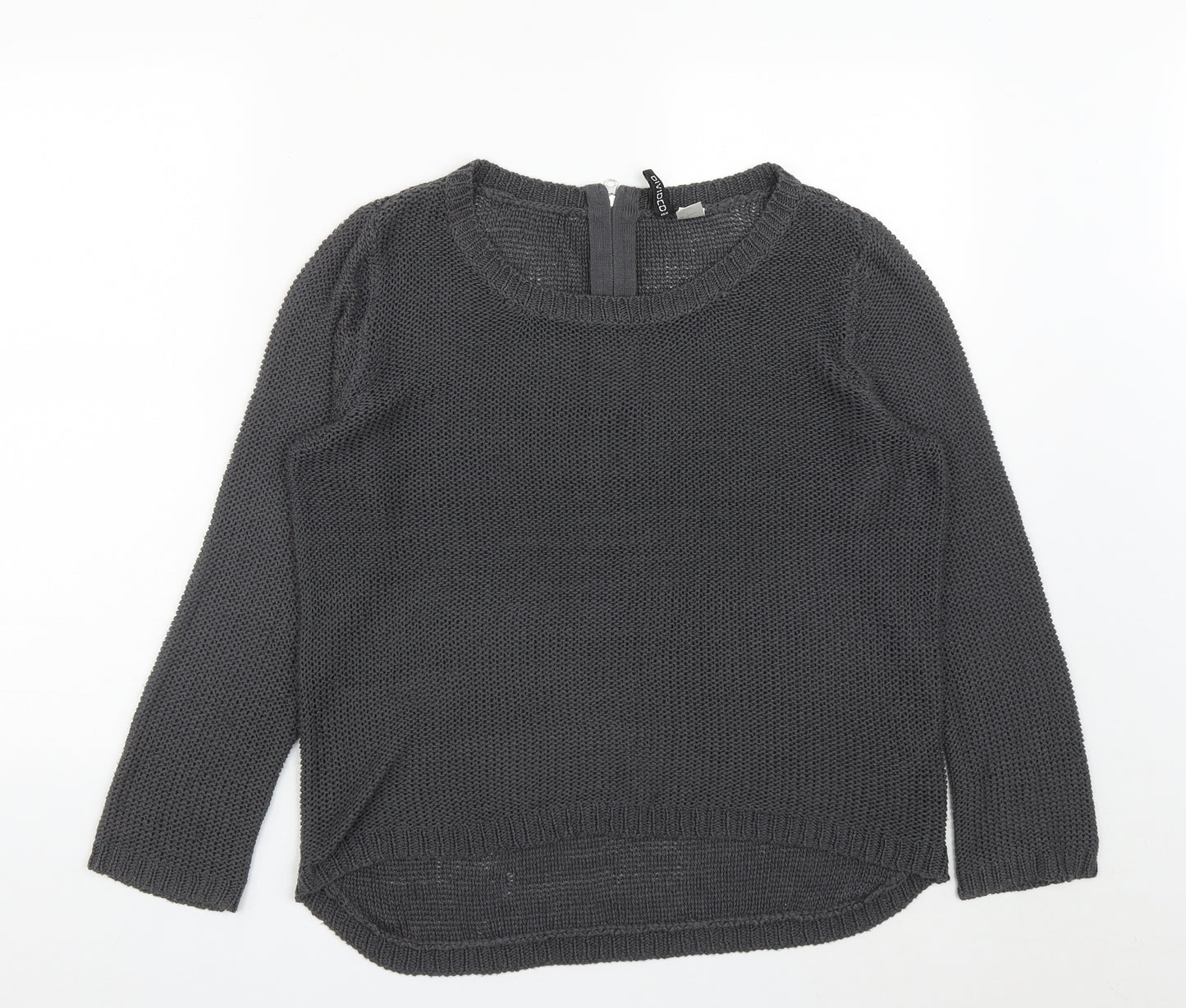 H&M Womens Grey Round Neck  Acrylic Pullover Jumper Size M