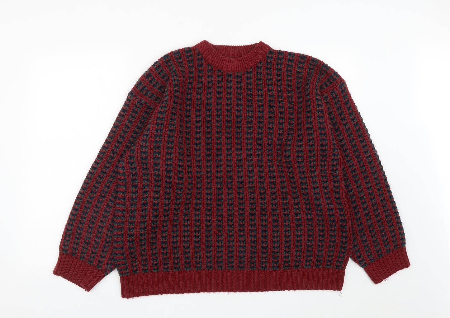 General Grant Mens Multicoloured Round Neck  Acrylic Pullover Jumper Size L
