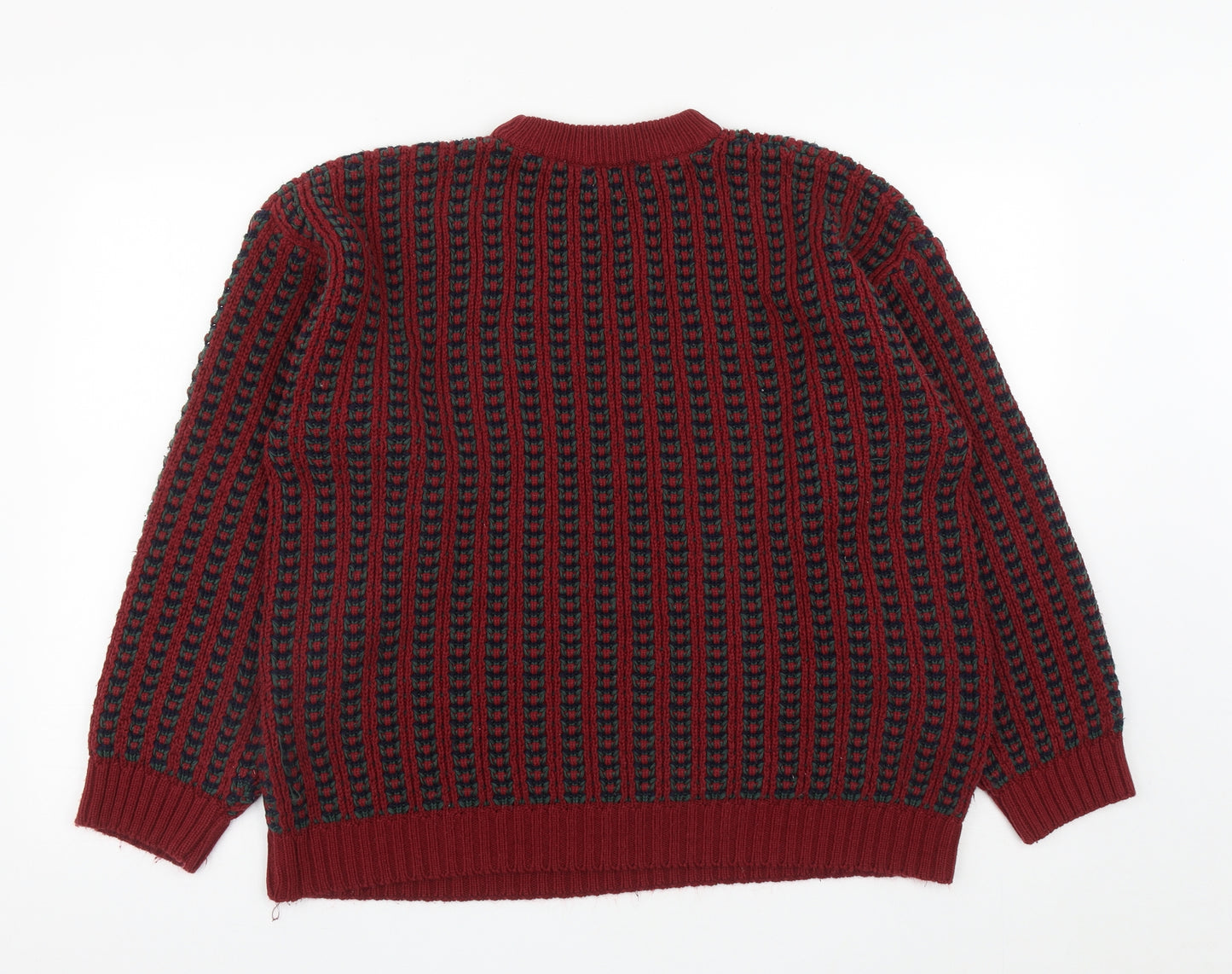 General Grant Mens Multicoloured Round Neck  Acrylic Pullover Jumper Size L
