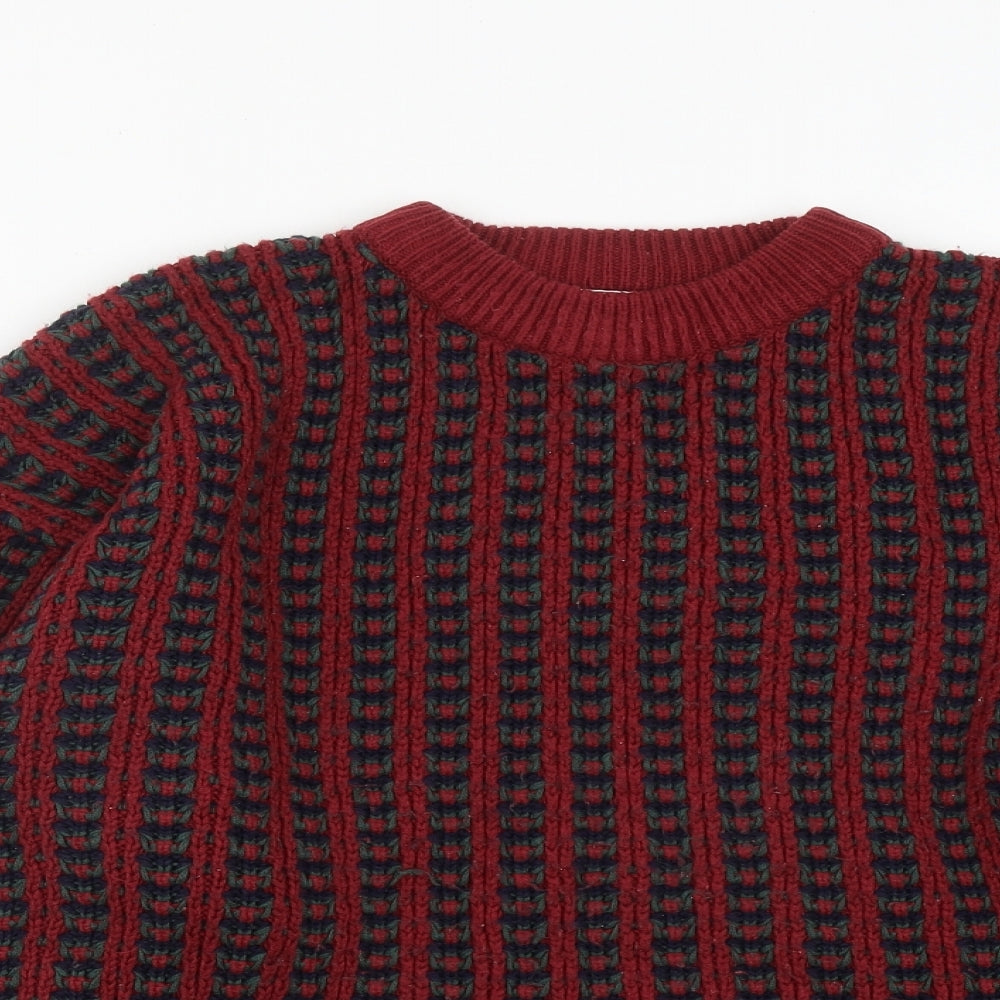 General Grant Mens Multicoloured Round Neck  Acrylic Pullover Jumper Size L