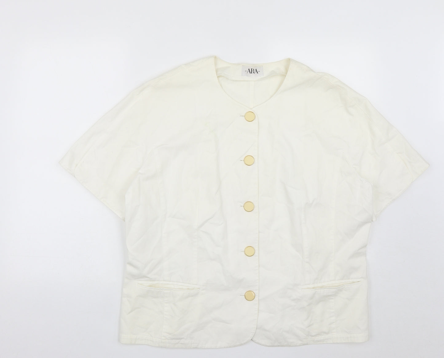 ara Womens White   Jacket  Size 10  Button