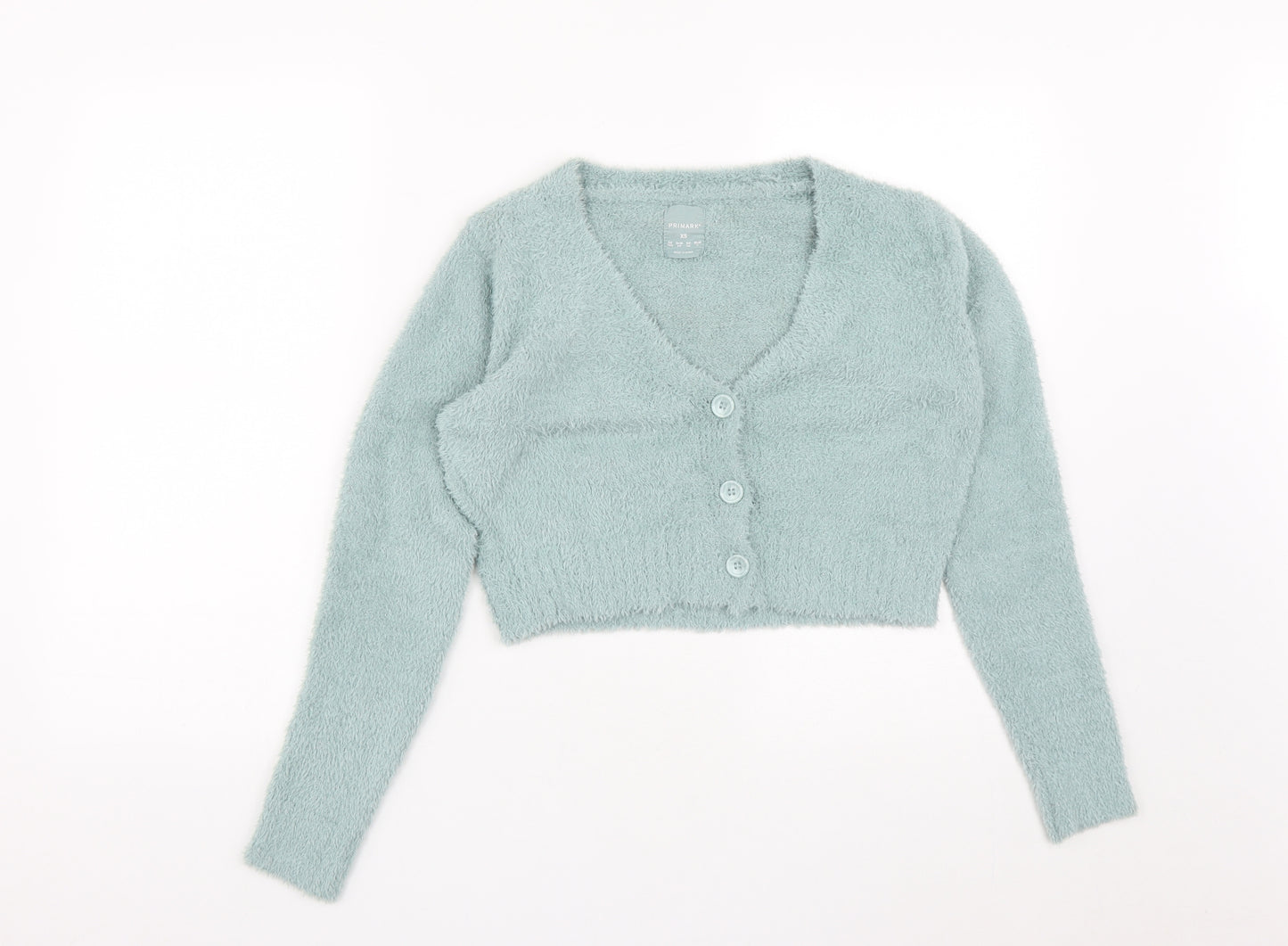 Primark Womens Green V-Neck  Polyester Cardigan Jumper Size XS
