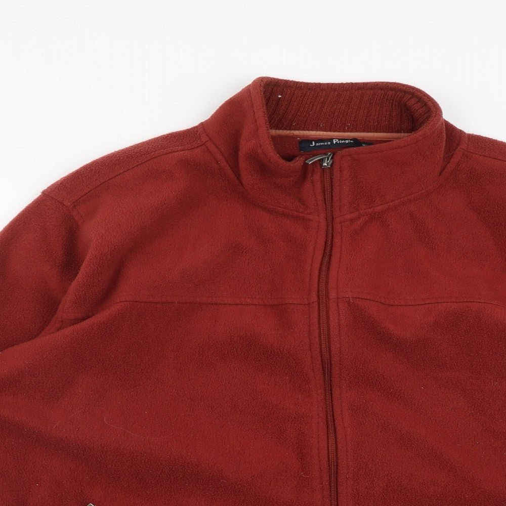 James pringle Mens Red  Polyester Full Zip Sweatshirt Size XL