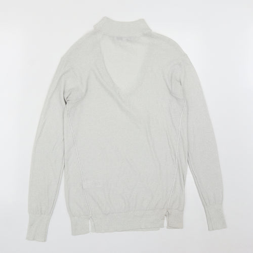 NEXT Womens Silver V-Neck  Viscose Pullover Jumper Size 6