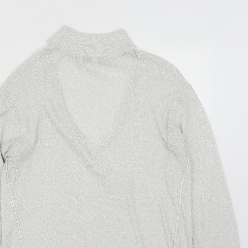 NEXT Womens Silver V-Neck  Viscose Pullover Jumper Size 6