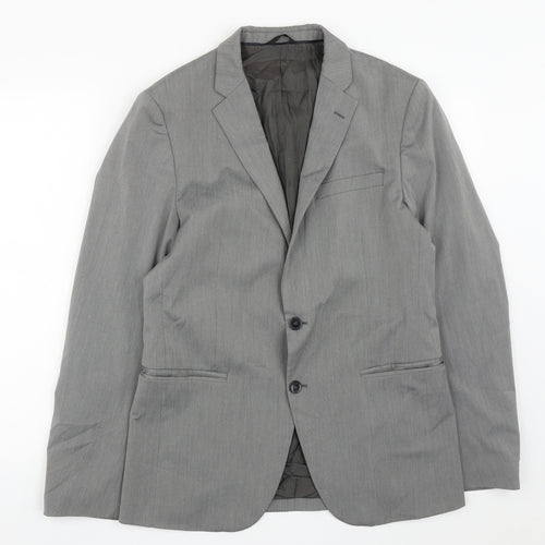 Sisley Mens Grey  Polyester Jacket Suit Jacket Size 38