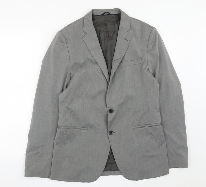 Sisley Mens Grey Polyester Jacket Suit Jacket Size 38