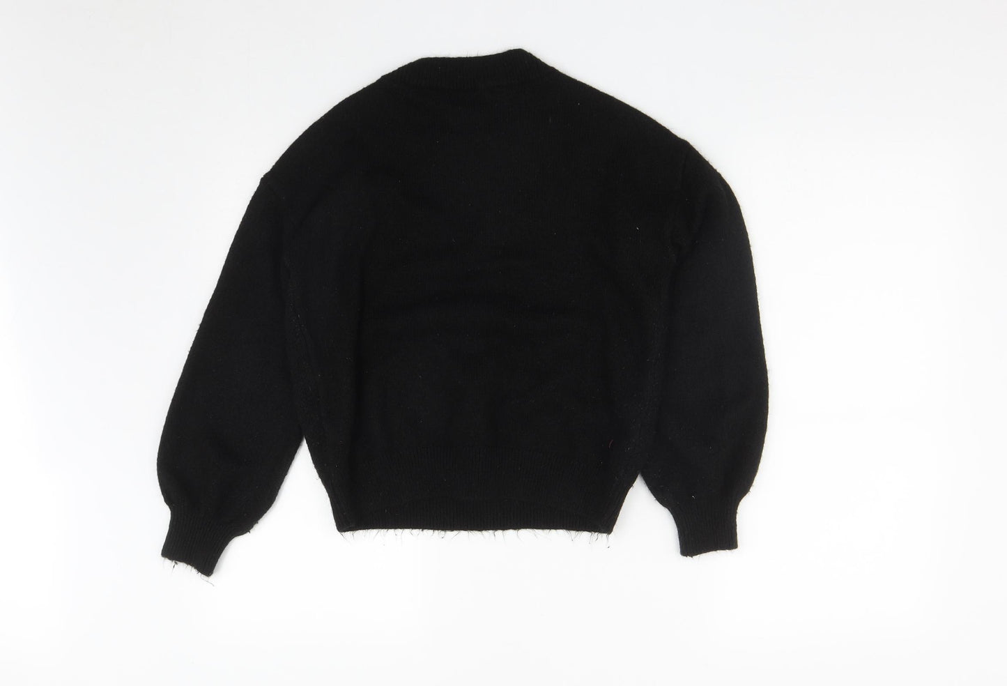 Matalan Womens Black Round Neck  Acrylic Pullover Jumper Size S