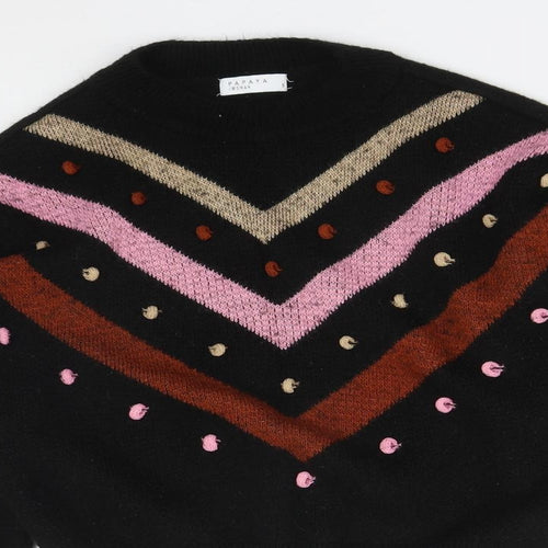 Matalan Womens Black Round Neck  Acrylic Pullover Jumper Size S