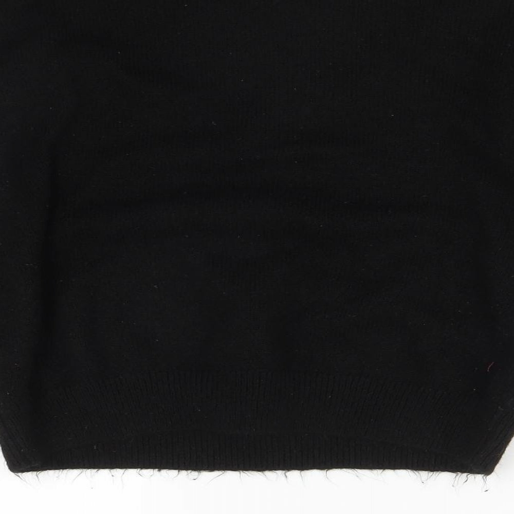 Matalan Womens Black Round Neck  Acrylic Pullover Jumper Size S