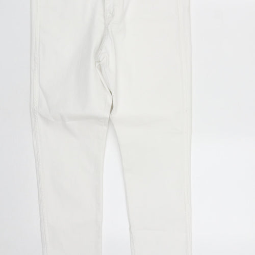 H&M Womens White  Cotton Skinny Jeans Size 30 in L27 in Regular Zip