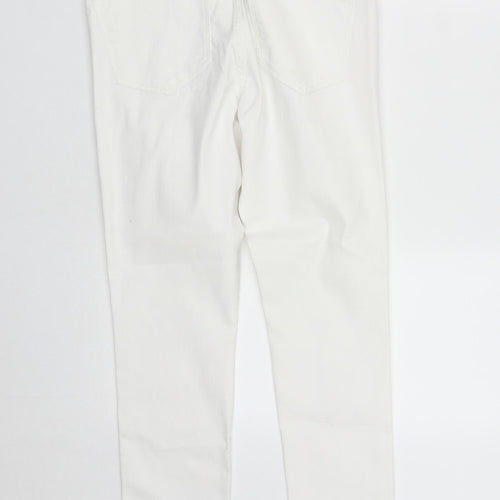 H&M Womens White  Cotton Skinny Jeans Size 30 in L27 in Regular Zip