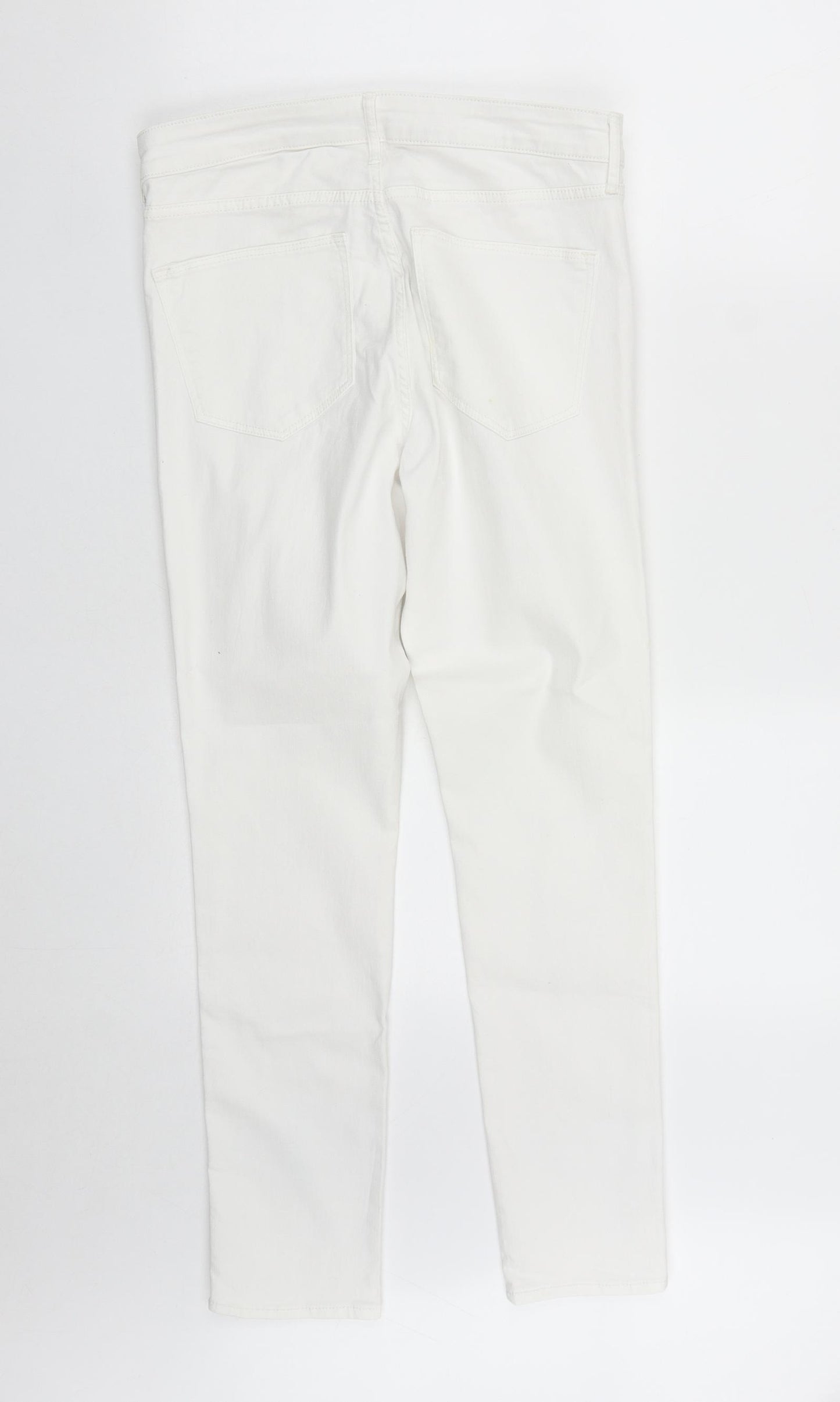 H&M Womens White  Cotton Skinny Jeans Size 30 in L27 in Regular Zip
