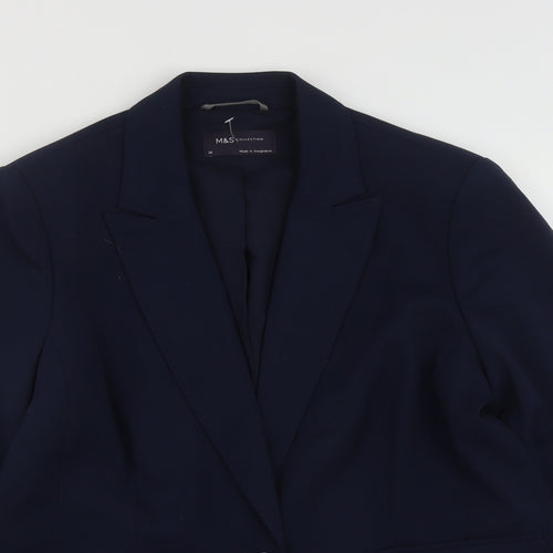 Marks and Spencer Womens Blue  Polyester Jacket Suit Jacket Size 14