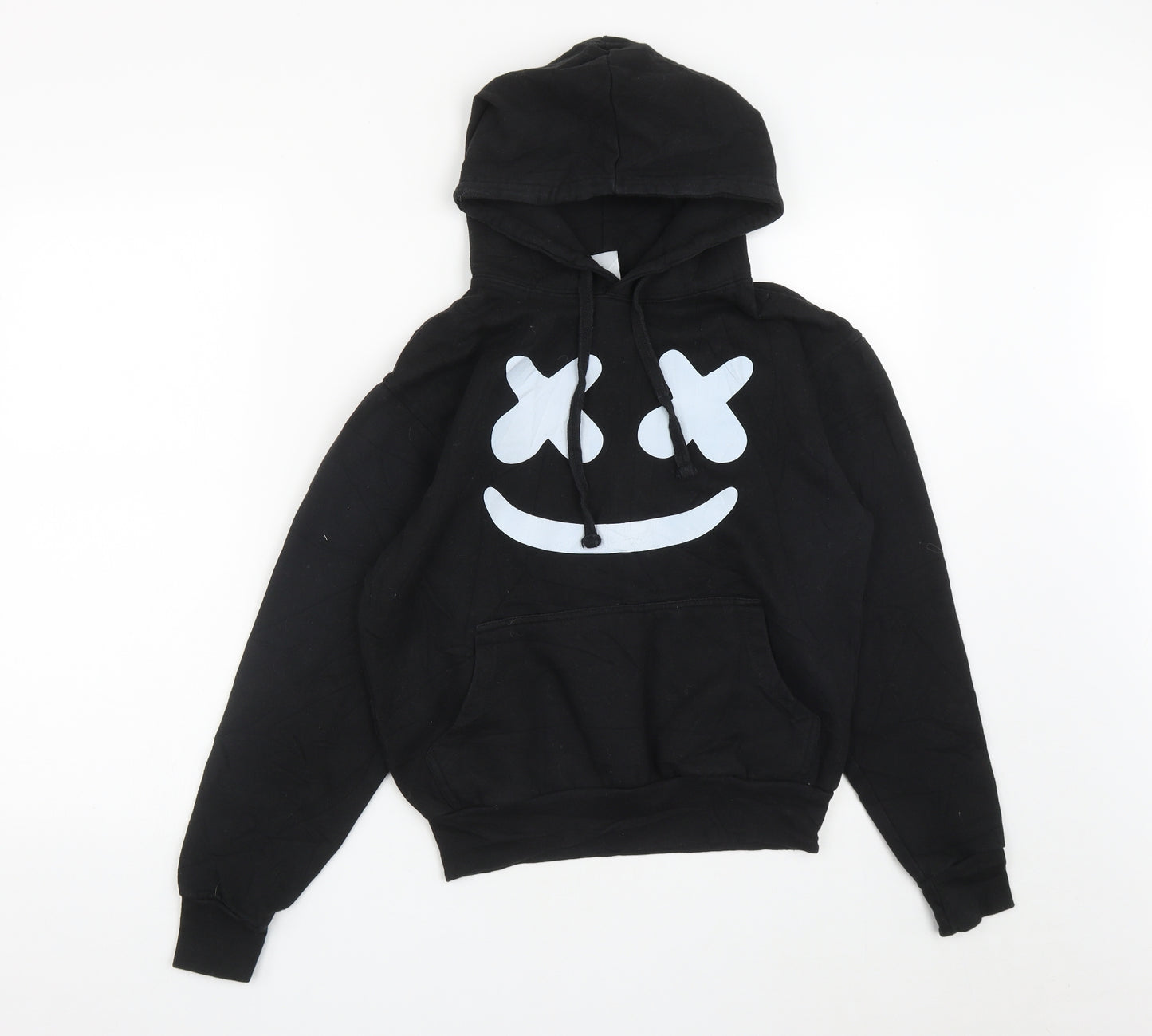 Famona Womens Black  Cotton Pullover Hoodie Size S  Drawstring