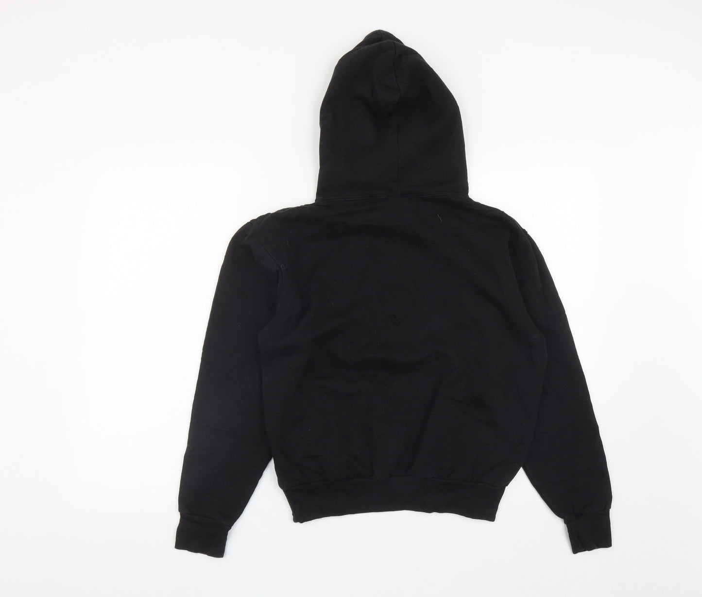 Famona Womens Black  Cotton Pullover Hoodie Size S  Drawstring