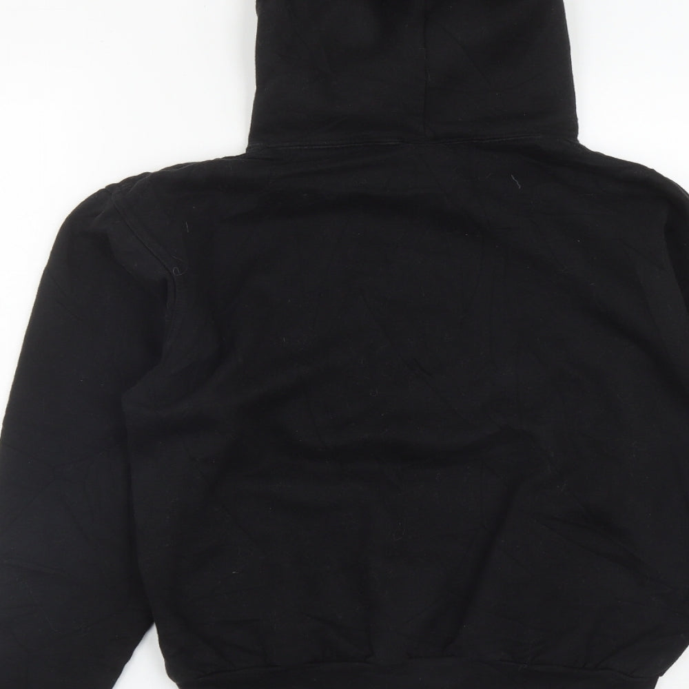 Famona Womens Black  Cotton Pullover Hoodie Size S  Drawstring