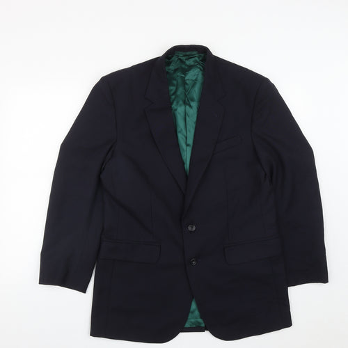 Dale Rhodes Mens Blue  Polyester Jacket Suit Jacket Size 40