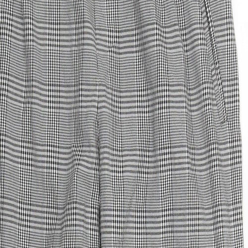 Zara Womens Black Plaid Polyester Carrot Trousers Size M L27 in Regular