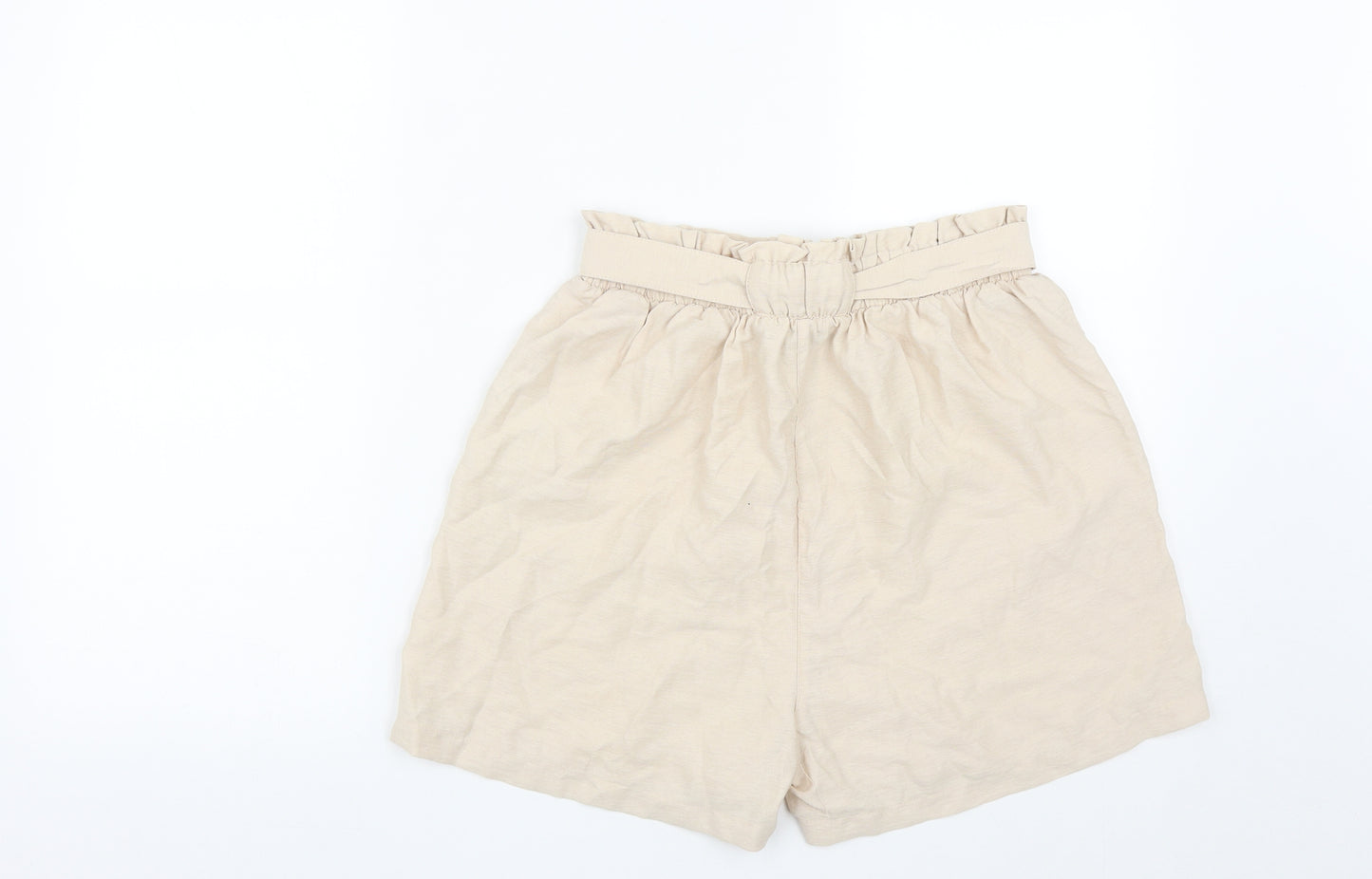 New Look Womens Beige  Viscose Bermuda Shorts Size 12 L3 in Regular Tie