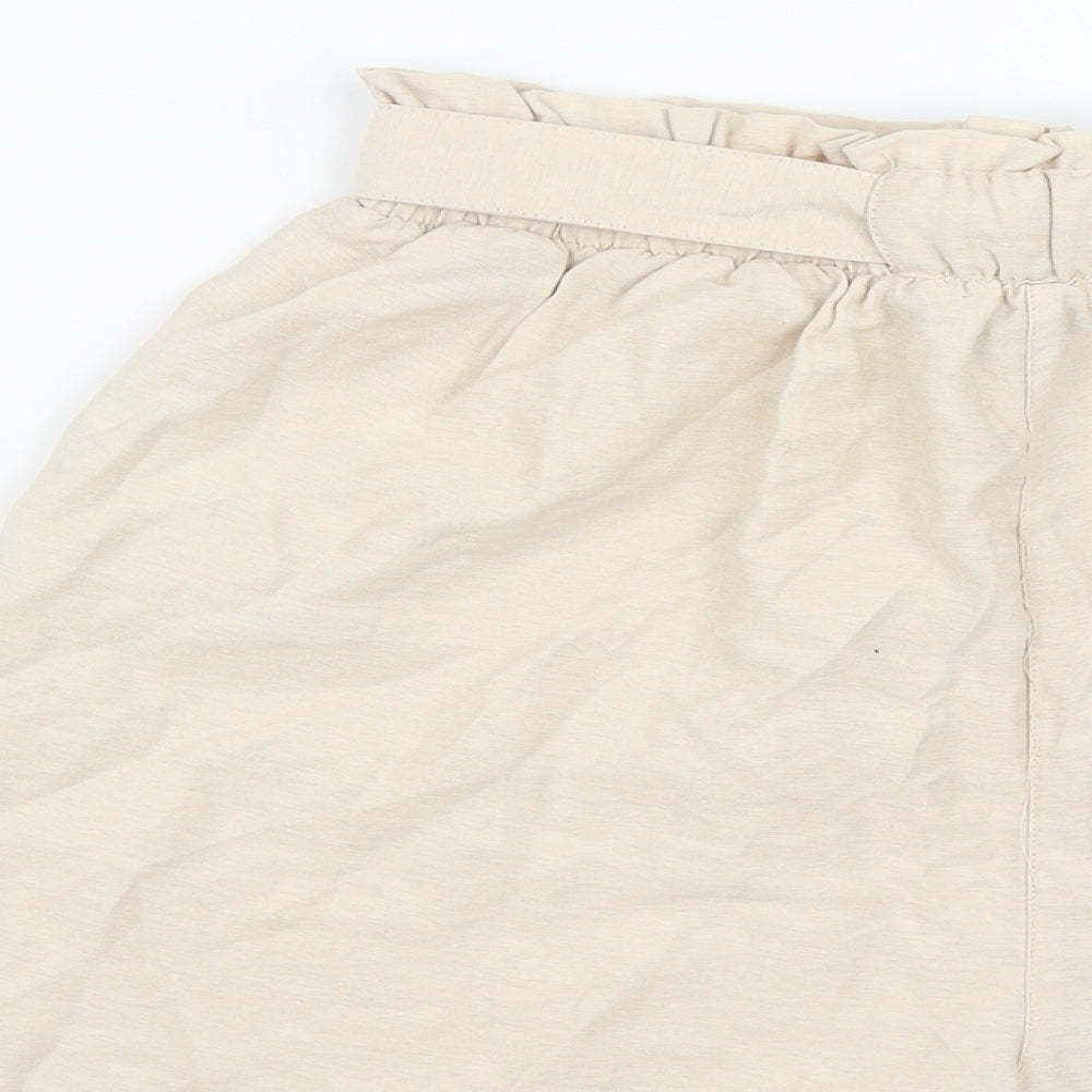 New Look Womens Beige  Viscose Bermuda Shorts Size 12 L3 in Regular Tie