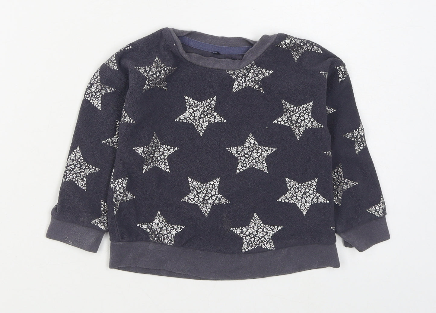 George Girls Grey Geometric Polyester Pullover Jumper Size 18-24 Months  Pullover