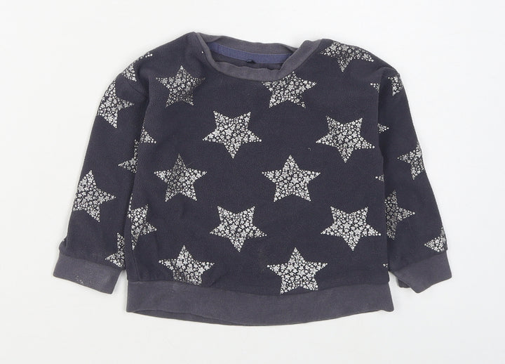 George Girls Grey Geometric Polyester Pullover Jumper Size 18-24 Months  Pullover