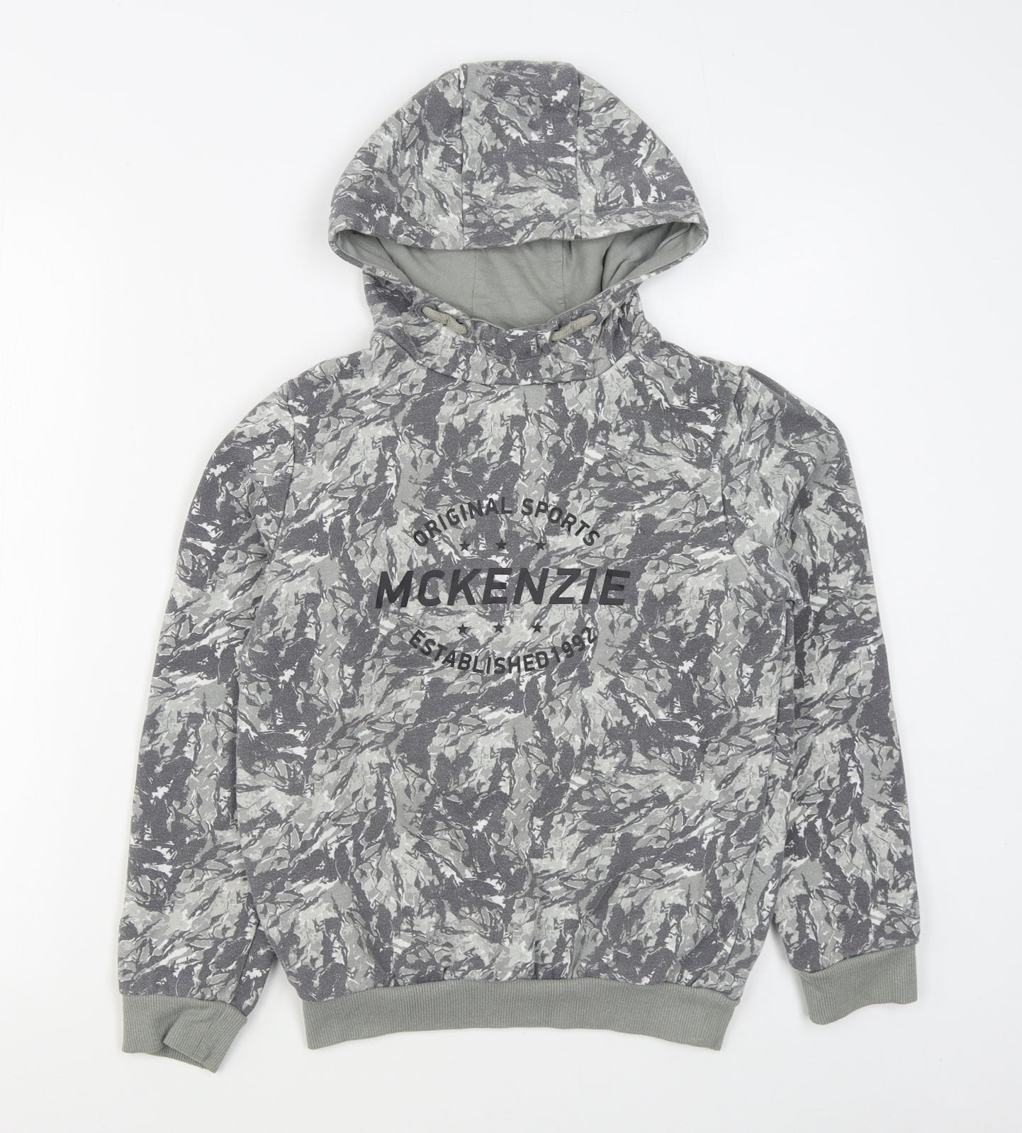 McKenzie Boys Green Camouflage Cotton Pullover Hoodie Size 12-13 Years  Pullover