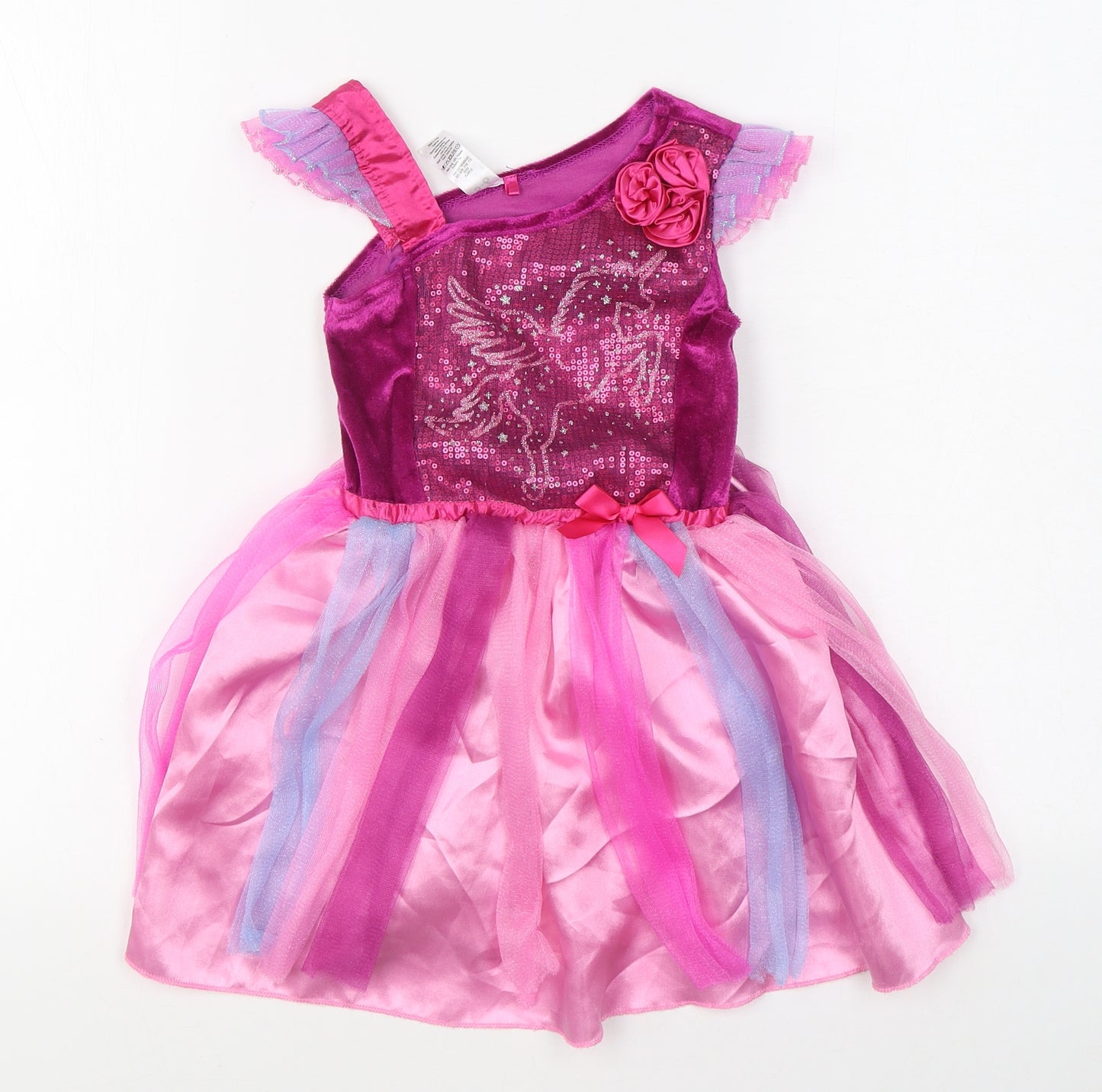 George Girls Pink  Polyester Ball Gown  Size 5-6 Years  V-Neck Pullover