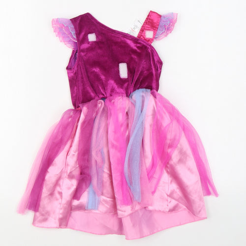 George Girls Pink  Polyester Ball Gown  Size 5-6 Years  V-Neck Pullover
