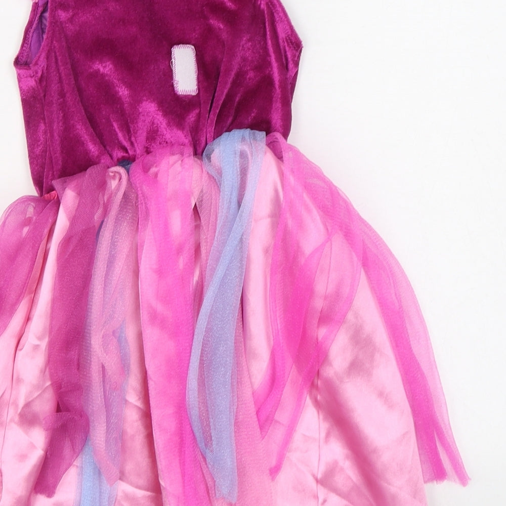 George Girls Pink  Polyester Ball Gown  Size 5-6 Years  V-Neck Pullover