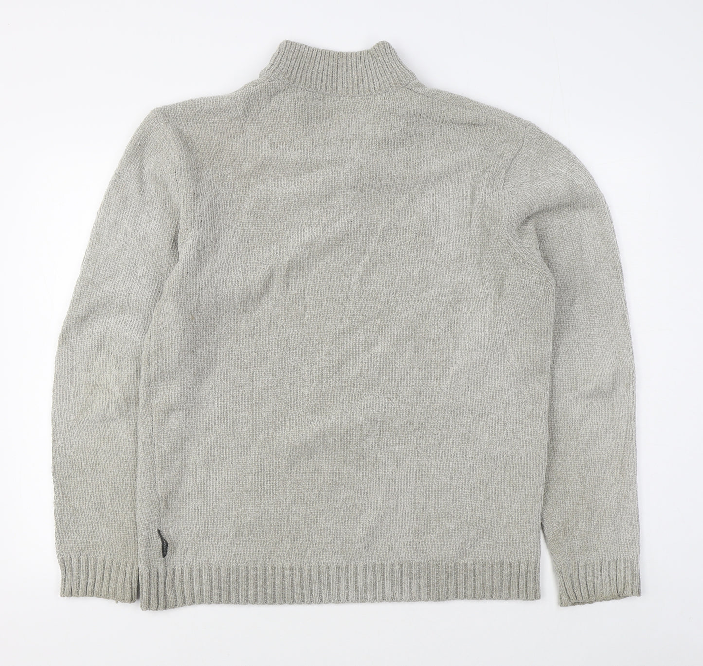 French Connection Mens Grey V-Neck  Polyester Pullover Jumper Size 2XL
