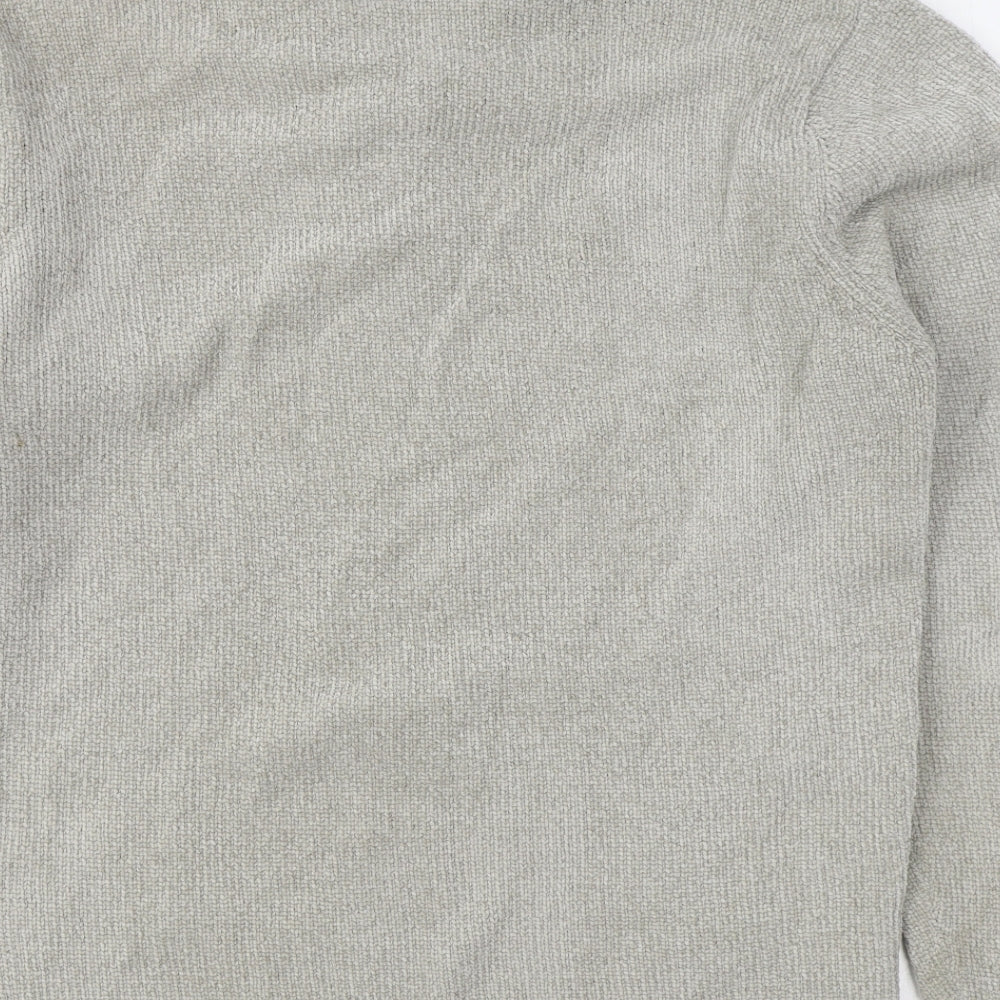 French Connection Mens Grey V-Neck  Polyester Pullover Jumper Size 2XL
