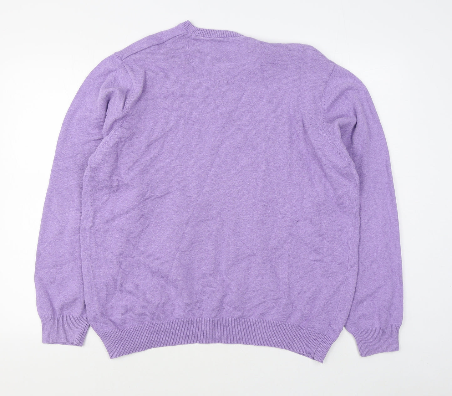 Marks and Spencer Womens Purple Round Neck  100% Cotton Pullover Jumper Size XL