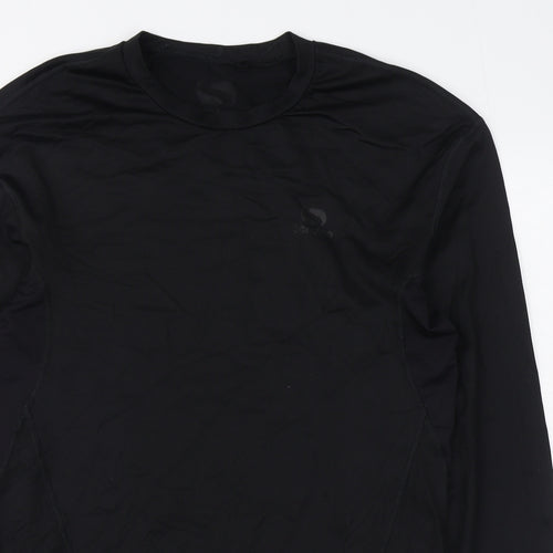 Sondico Mens Black  Polyester Basic T-Shirt Size XL Round Neck Pullover