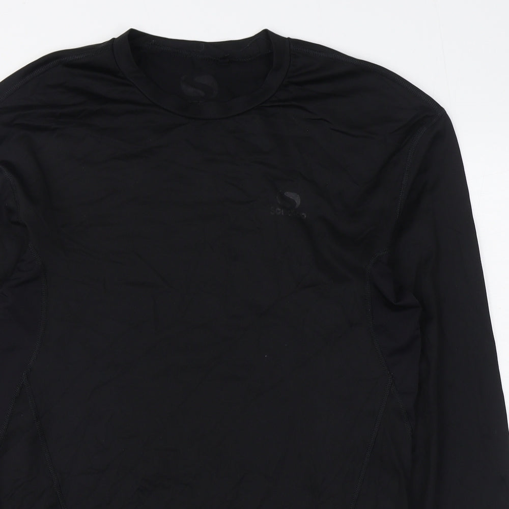 Sondico Mens Black  Polyester Basic T-Shirt Size XL Round Neck Pullover